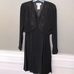 Scott McClintock- Black Cocktail dress with Embroidered and Beaded Jacket
